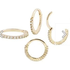 Buddha Jewelry Radiant Clicker 5/16" 18g Yellow Gold with CZ